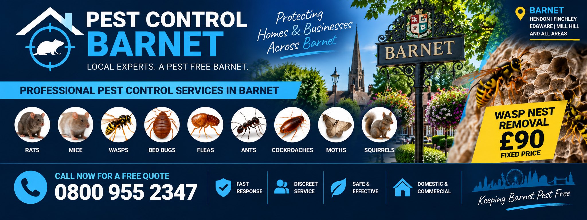 Ant Control Barnet — Pest Control London 24. Ant treatment £190 for a flat, £220 for a house. Call 0800 955 2347.