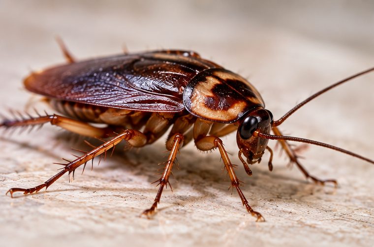 Cockroach on a tiled floor