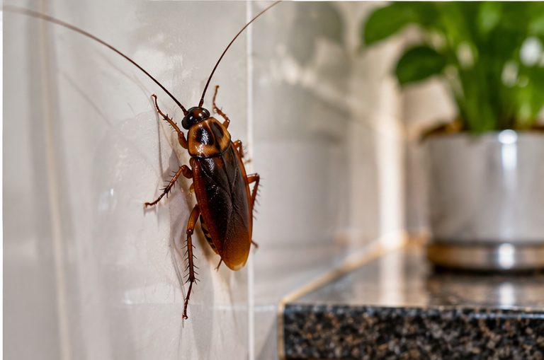 Cockroach on a kitchen wall