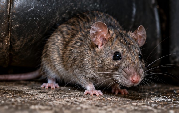 Brown rat on a floor